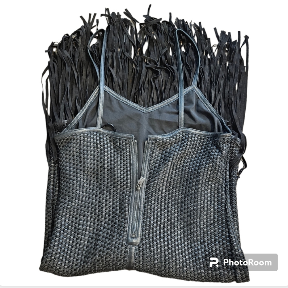 Haute Hippie Black Fringe Knit Midi Slip Dress - Picture 12 of 15